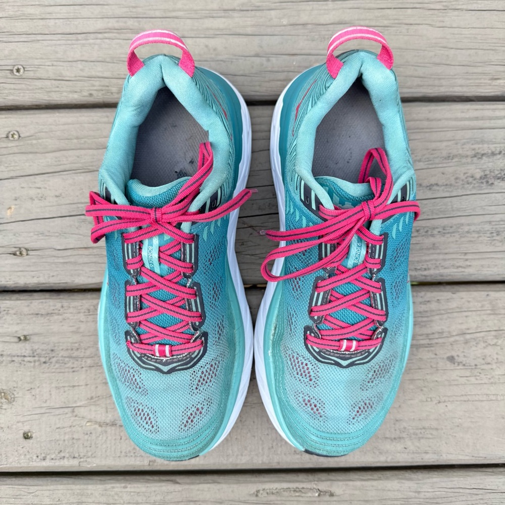 Hoka One One Bondi 6 running shoes in Canton green blue teal slate size 8.5 - Picture 6 of 16